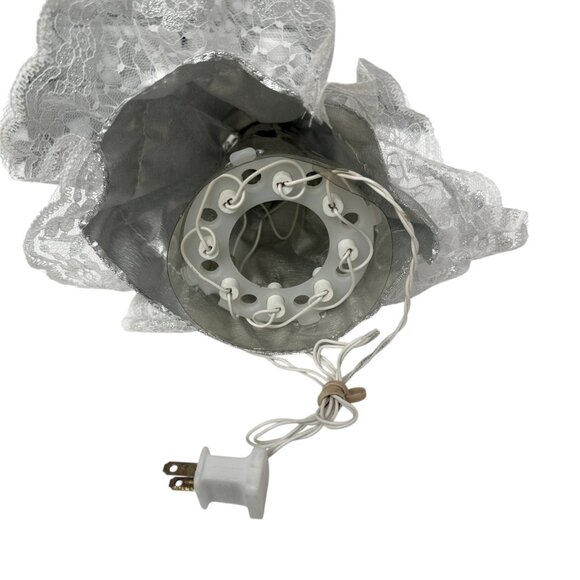 Holiday Light Up Angel Silver Wings and Dress Christmas Vintage Figurine - Picture 8 of 11